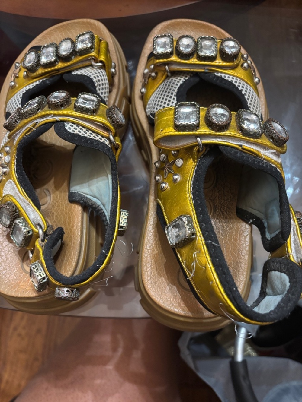 Gucci Yellow Jeweled Women’s Sandals